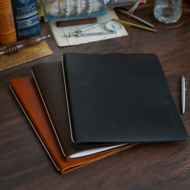 Custom Tabloid Cut - Refillable Leather Cover