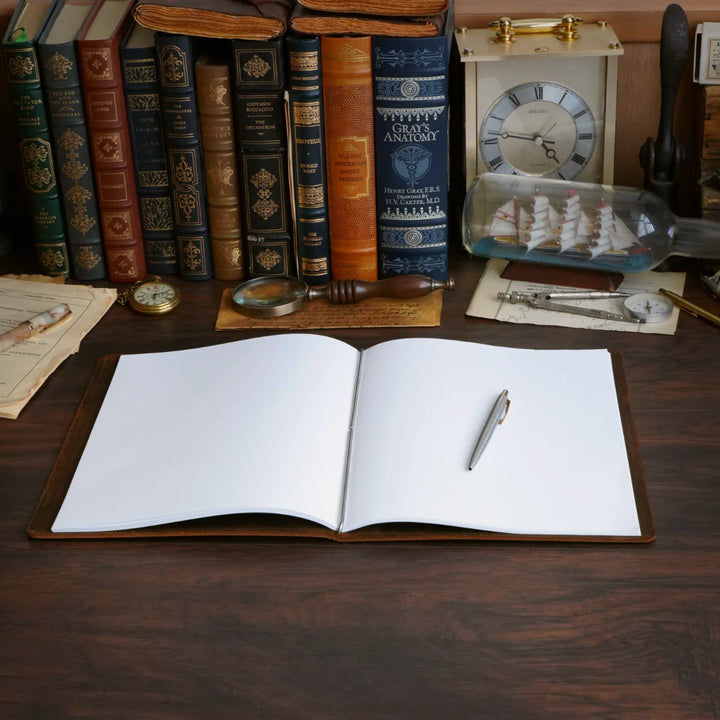 Custom Tabloid Cut - Refillable Leather Cover