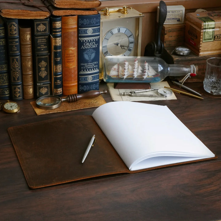 Custom Tabloid Cut - Refillable Leather Cover