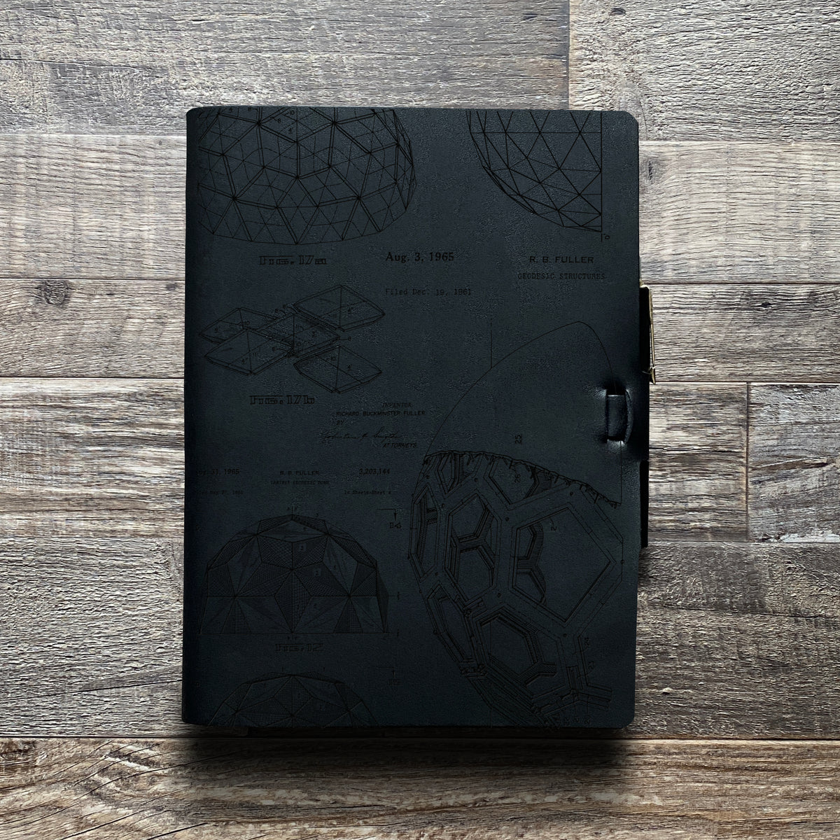 Bucky Ball - Geodesic - Engraving Design - Refillable Leather Journals