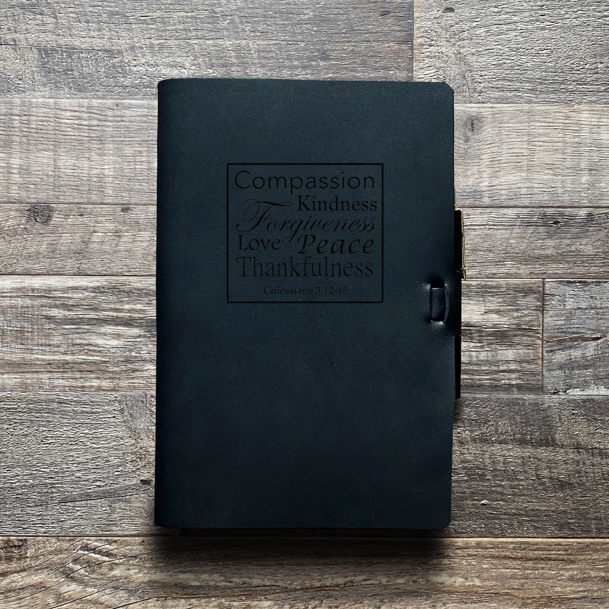 Colossians 3:12-15 - Engraving Design - Refillable Leather Journals