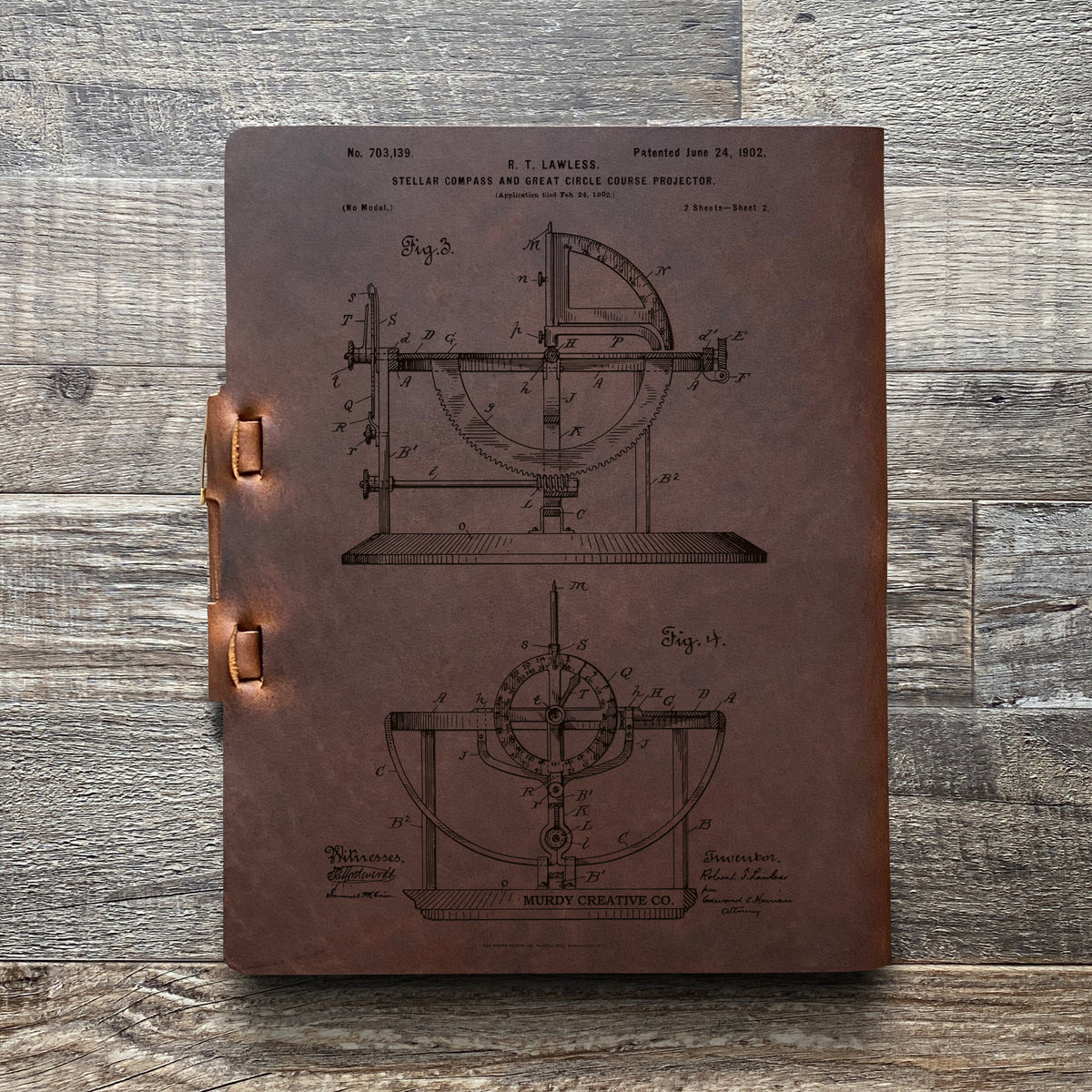 Compass - Engraving Design - Refillable Leather Journals