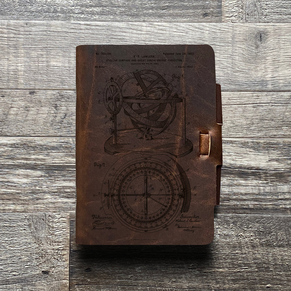 Compass - Engraving Design - Refillable Leather Journals