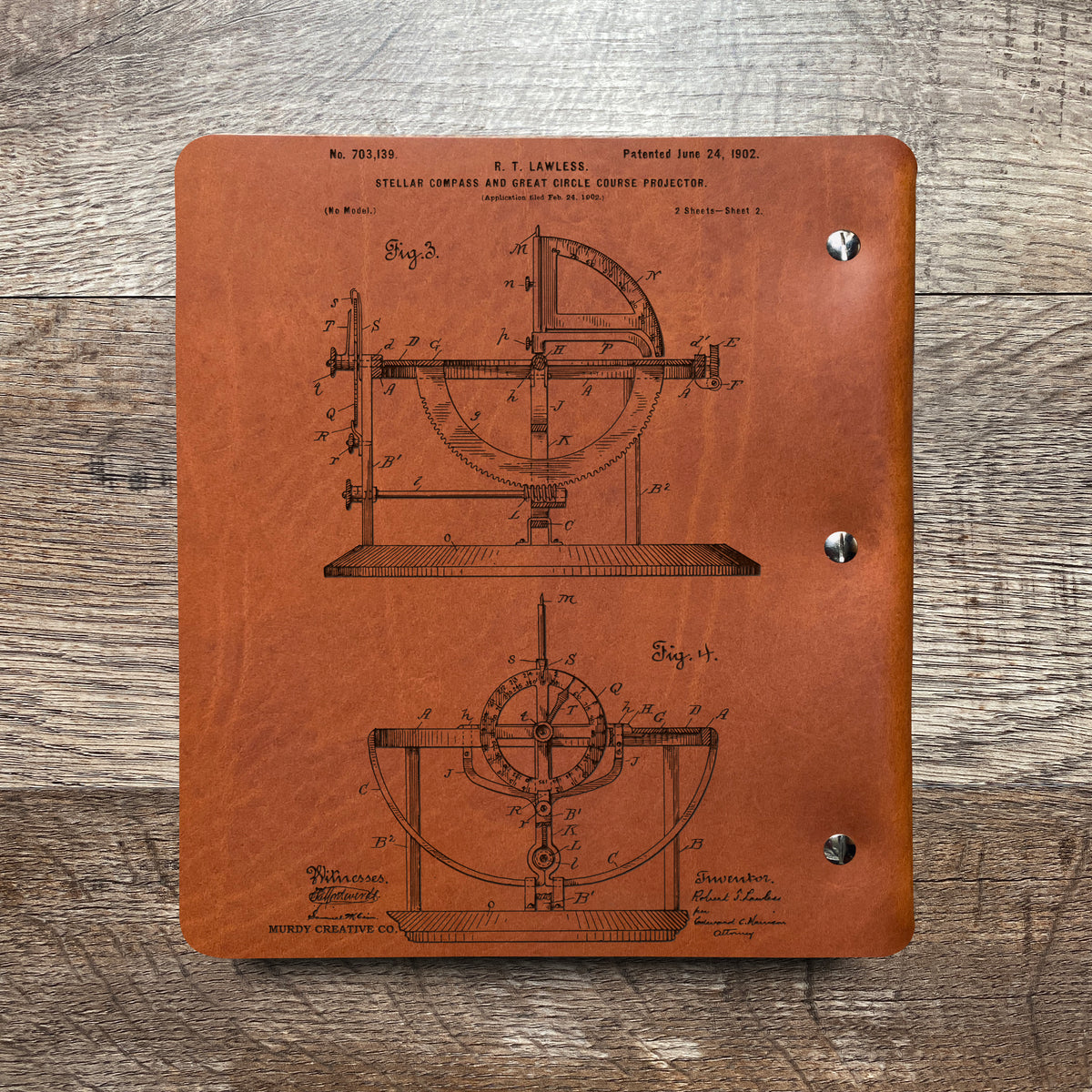 Compass - Engraving Design - Refillable Leather Binders