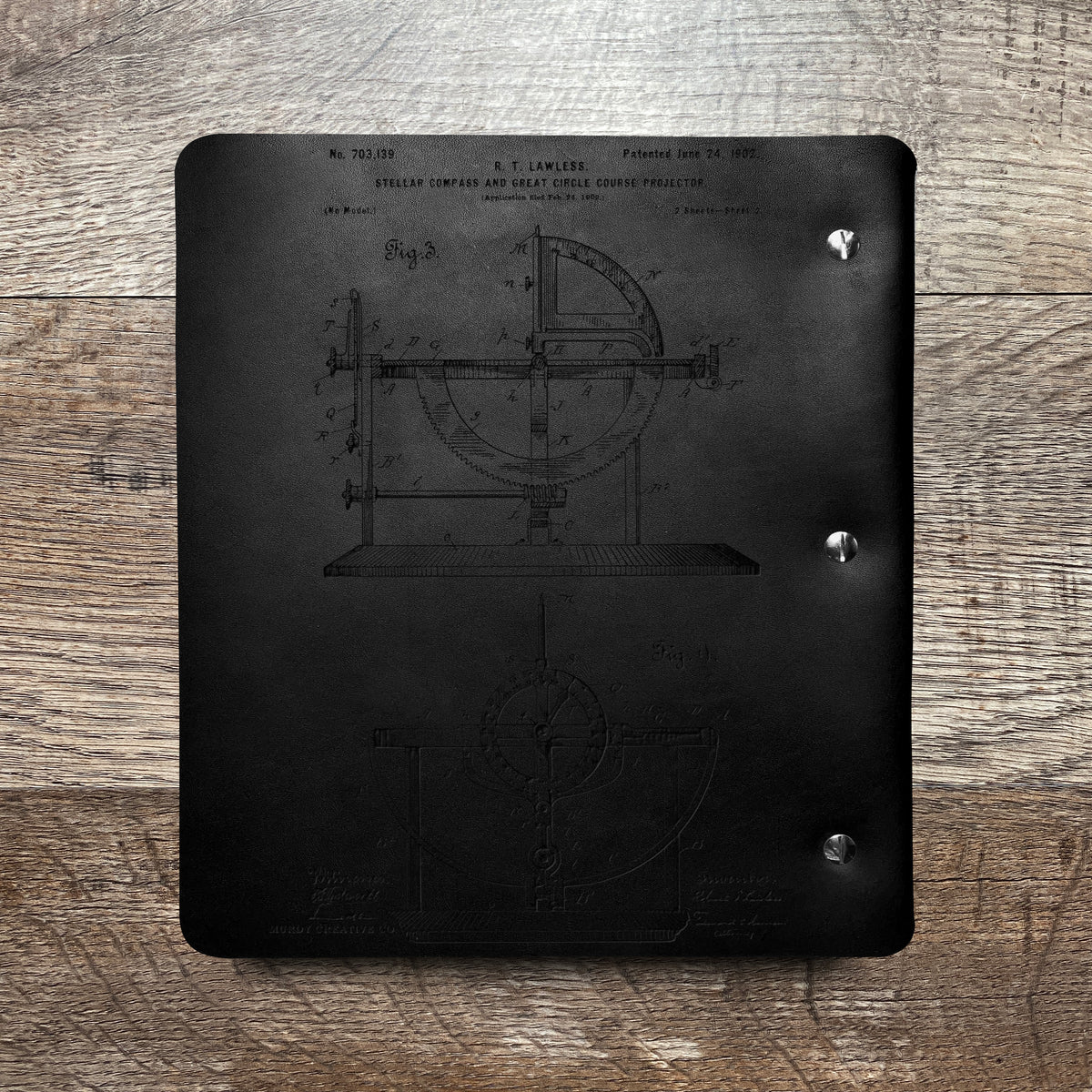 Compass - Engraving Design - Refillable Leather Binders