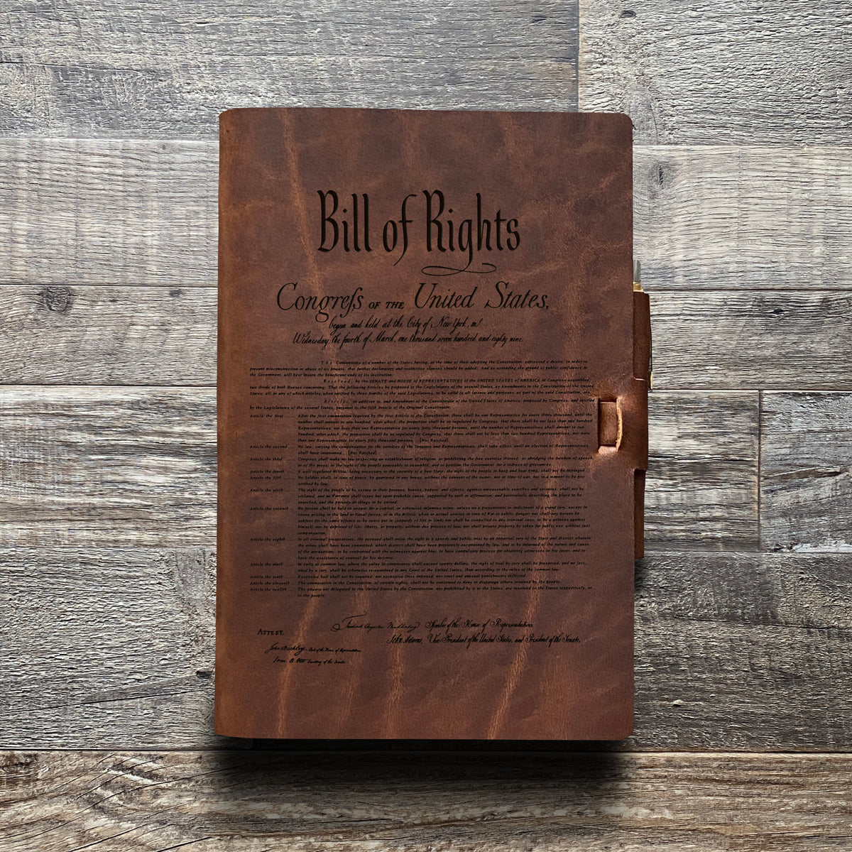 Constitution - Engraving Design - Refillable Leather Journals