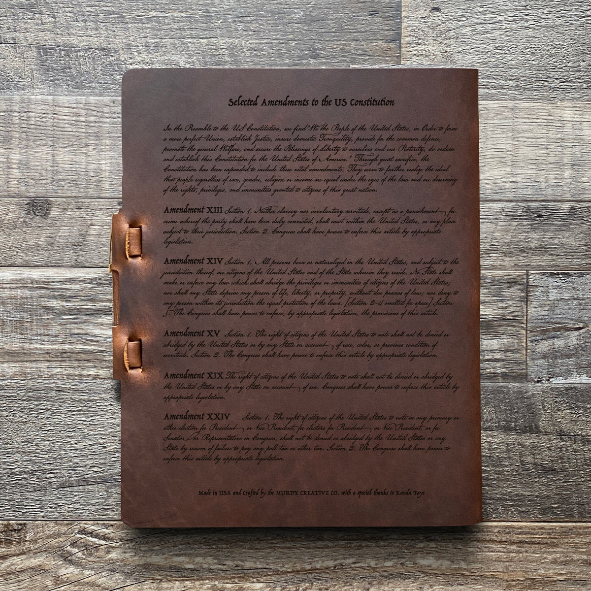 Constitution - Engraving Design - Refillable Leather Journals