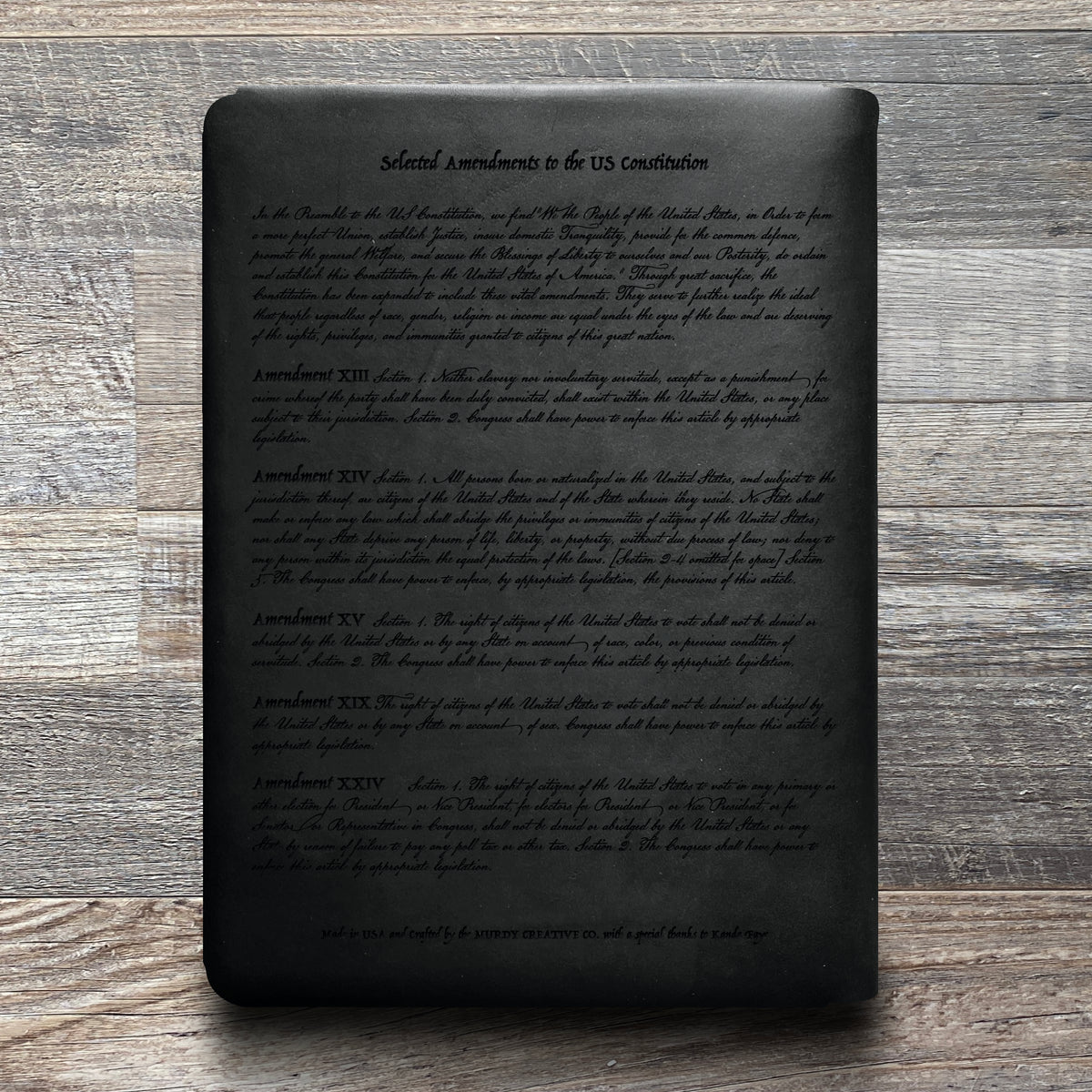 Constitution - Engraving Design - Refillable Leather Folios