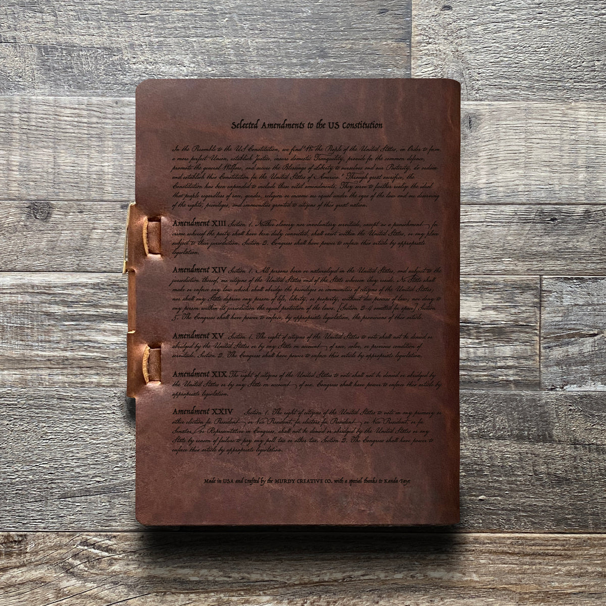 Constitution - Engraving Design - Refillable Leather Journals