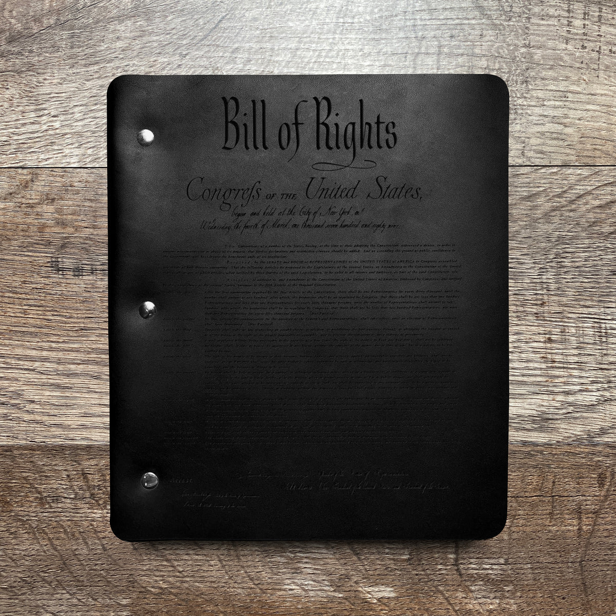 Constitution - Engraving Design - Refillable Leather Binders
