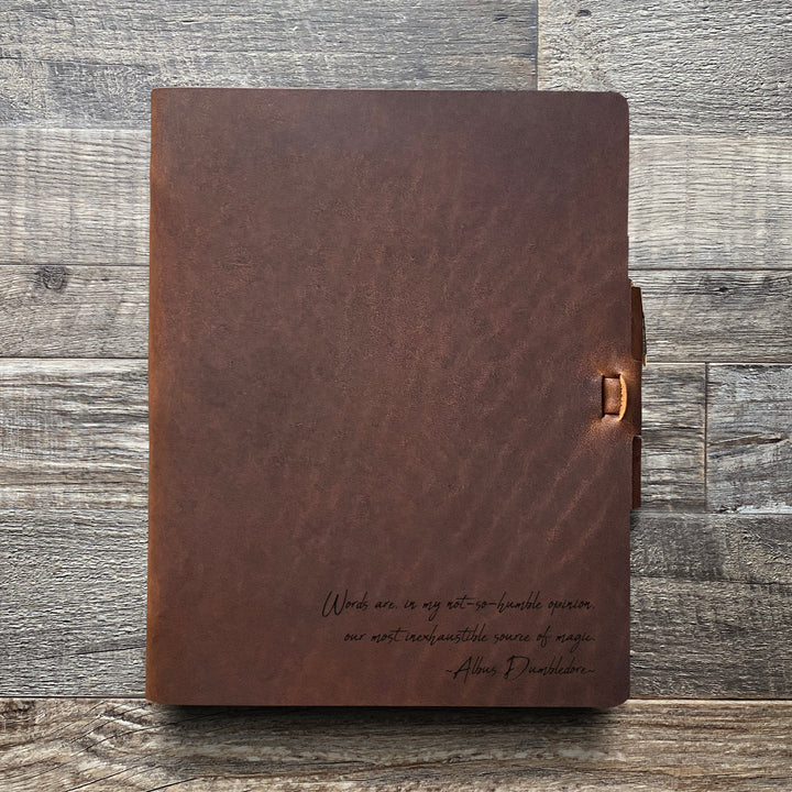 Dumbledore - Handwriting - Pre-Engraved - Refillable Leather Journals
