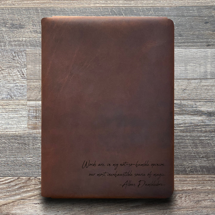 Dumbledore - Handwriting - Pre-Engraved - Refillable Leather Folios