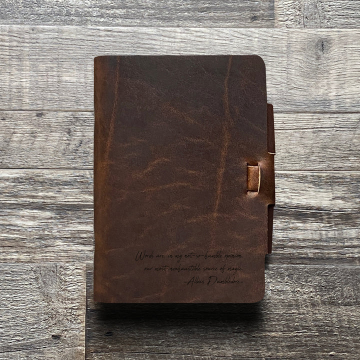 Dumbledore - Handwriting - Pre-Engraved - Refillable Leather Journals