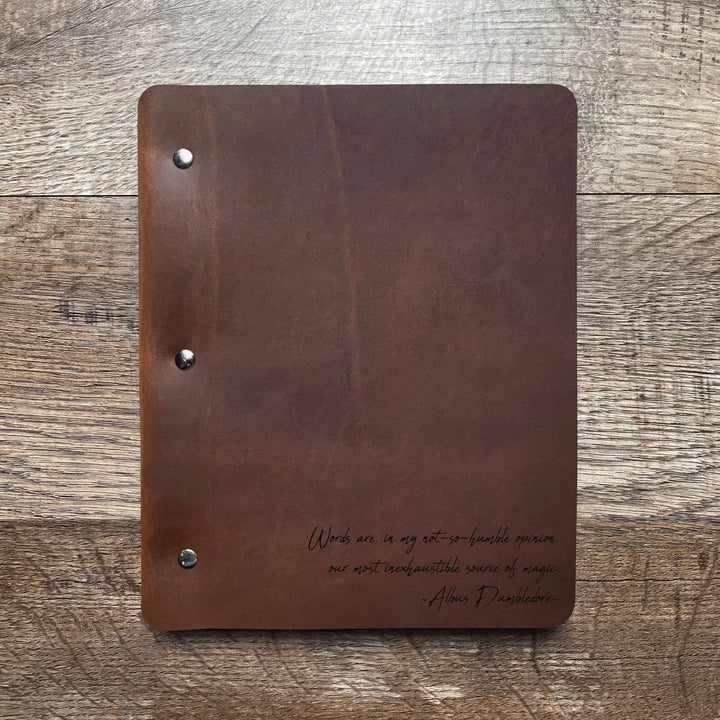 Dumbledore - Handwriting - Pre-Engraved - Refillable Leather Binders