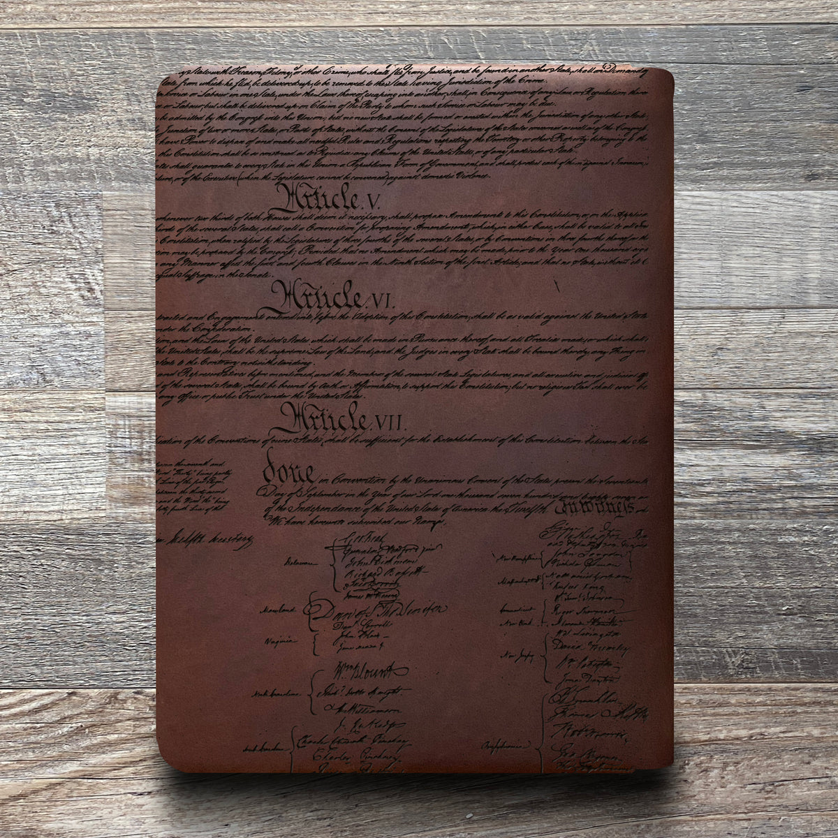 Founding Fathers - Engraving Design - Refillable Leather Folios