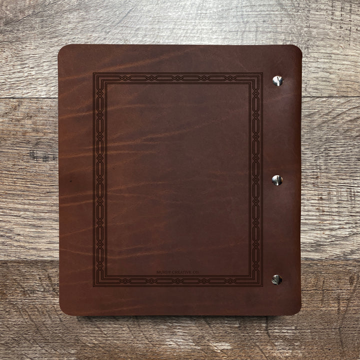 Custom Name Recipe Wide Cut - Refillable Leather Binder