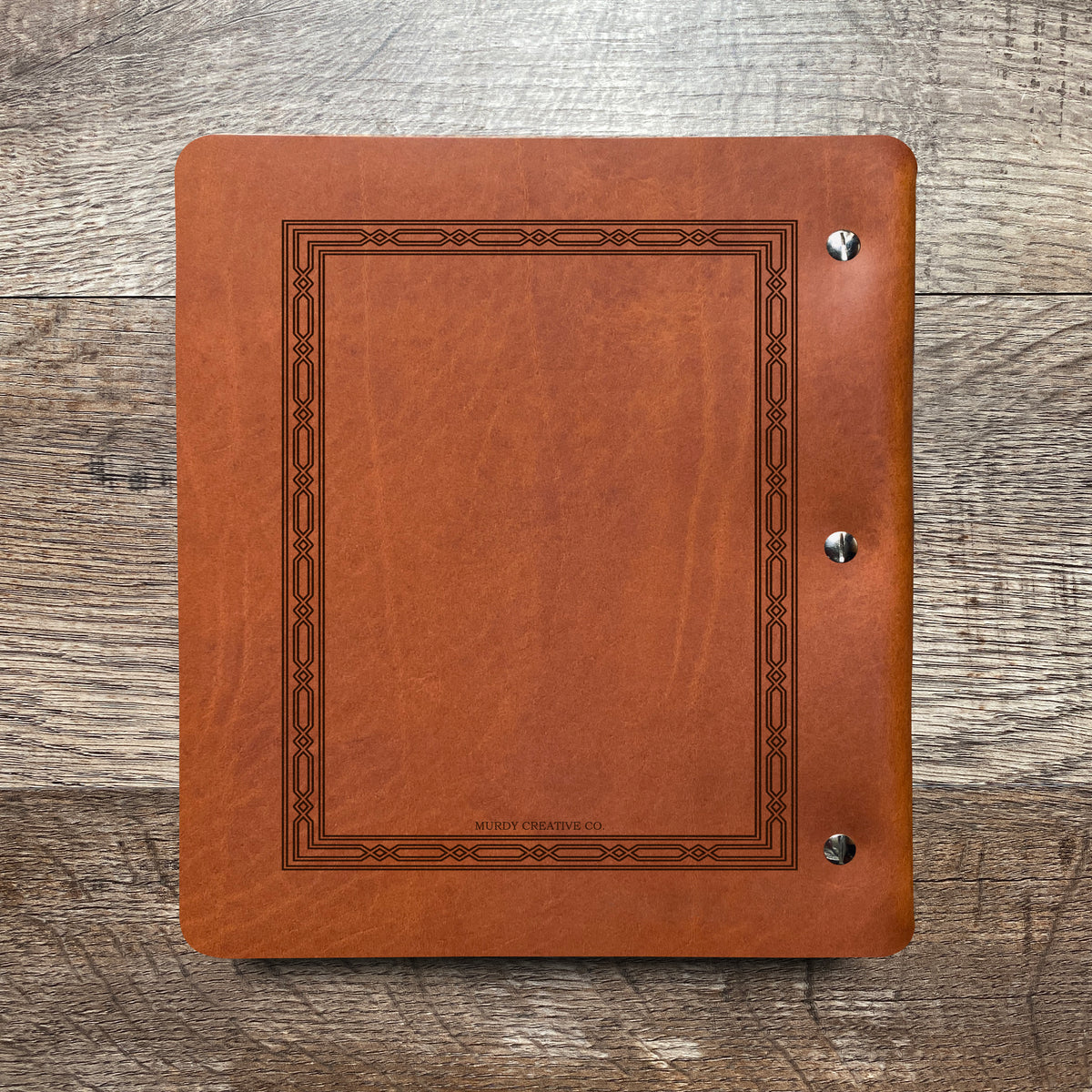 Custom Name Recipe Wide Cut - Refillable Leather Binder