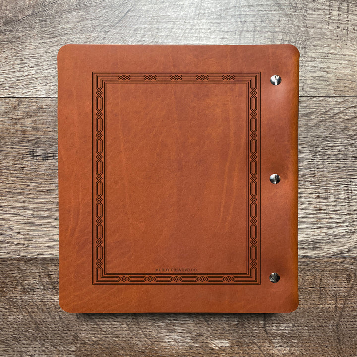 Custom Name Recipe Wide Cut - Refillable Leather Binder