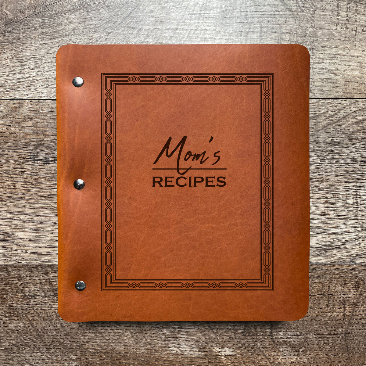 Custom Name Recipe Wide Cut - Refillable Leather Binder