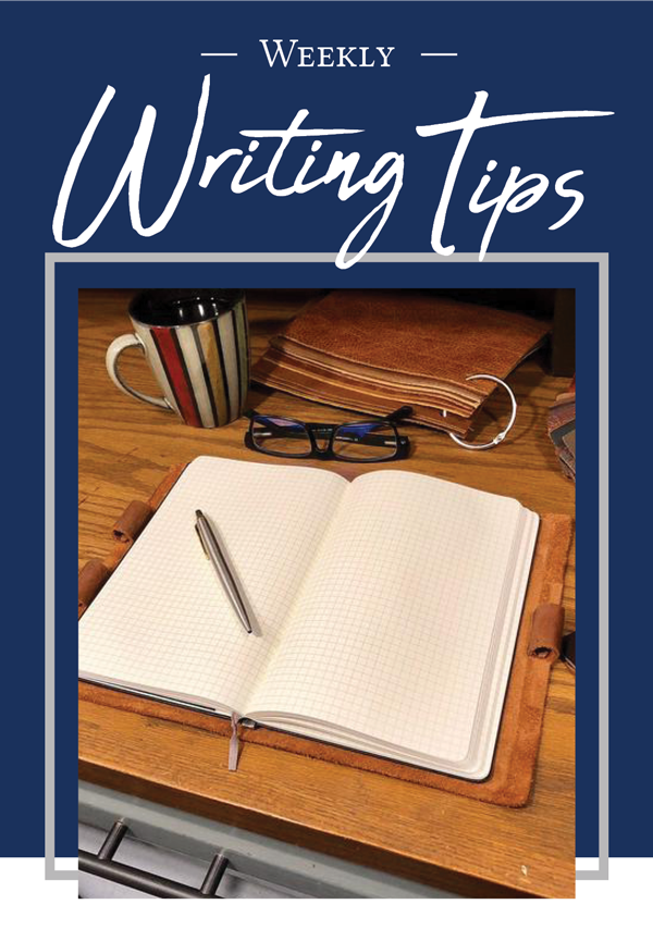 Weekly Writing Tips - Pictured: Composition Cut Refillable Leather Journal with Graph Paper Moleskine notebook
