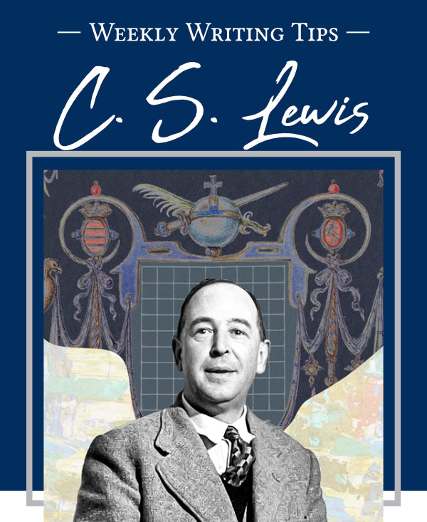 - Weekly Writing Tips - C. S. Lewis - Pictured: Artistic portrait of author C. S. Lewis.