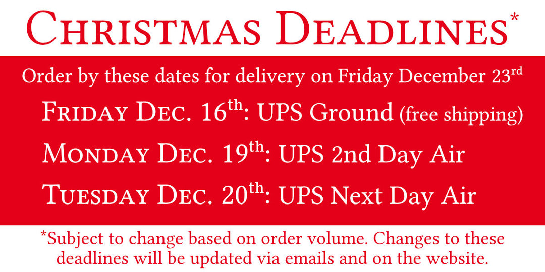 Christmas 2022 Shipping Deadlines