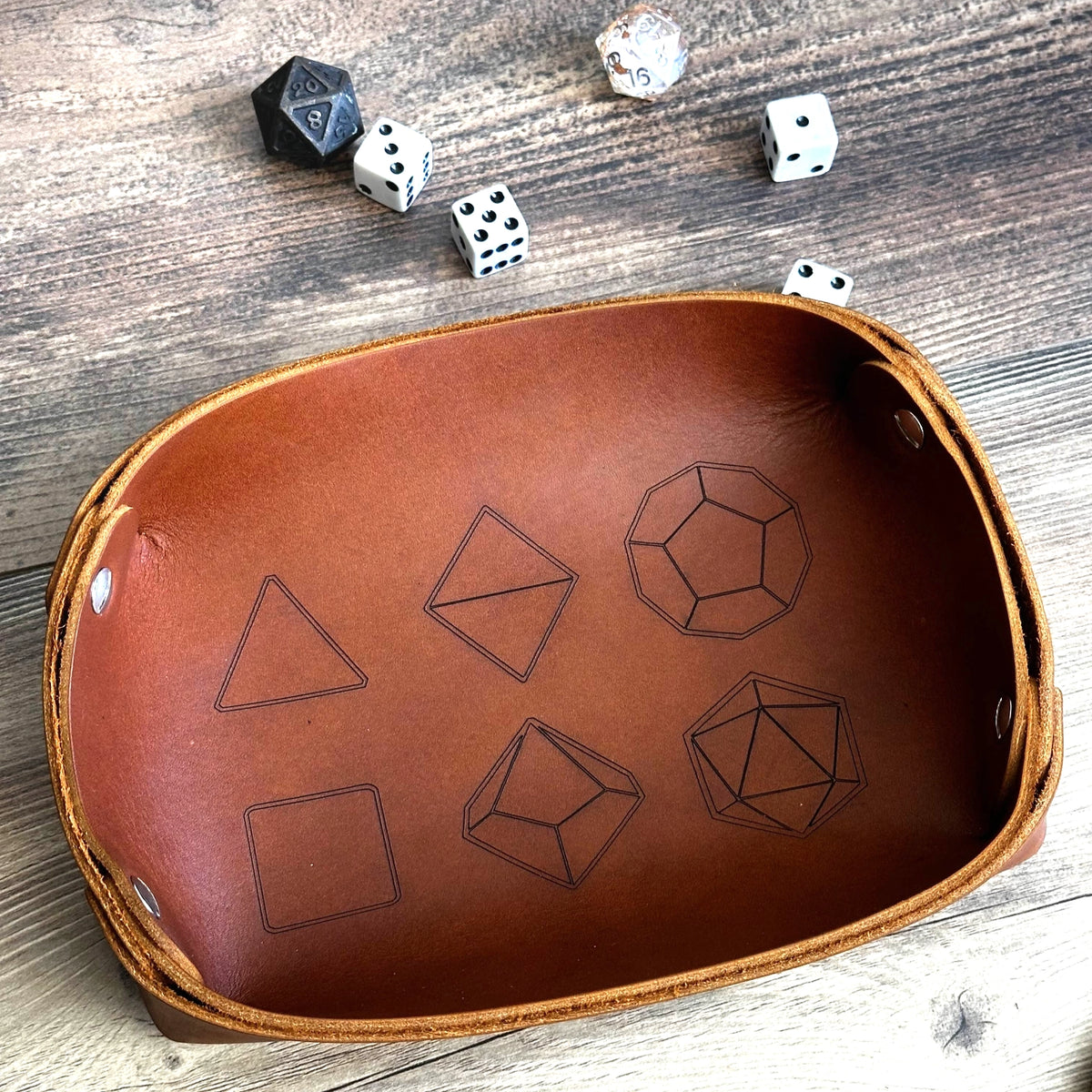 Seven Set - Engraving Design - Leather Valet Tray