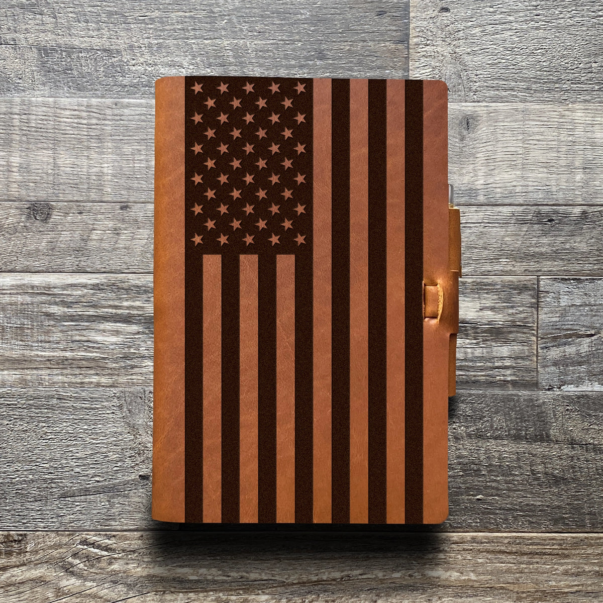 American Flag - Large - Engraving Design - Refillable Leather Journals