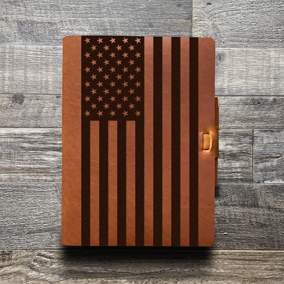 American Flag - Large - Engraving Design - Refillable Leather Journals
