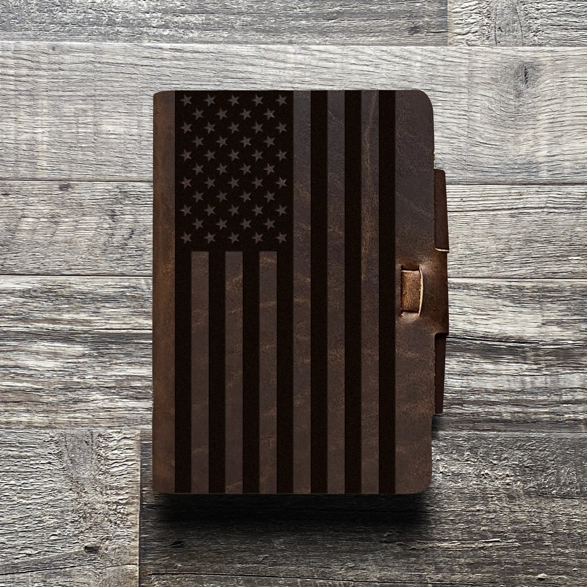 American Flag - Large - Engraving Design - Refillable Leather Journals