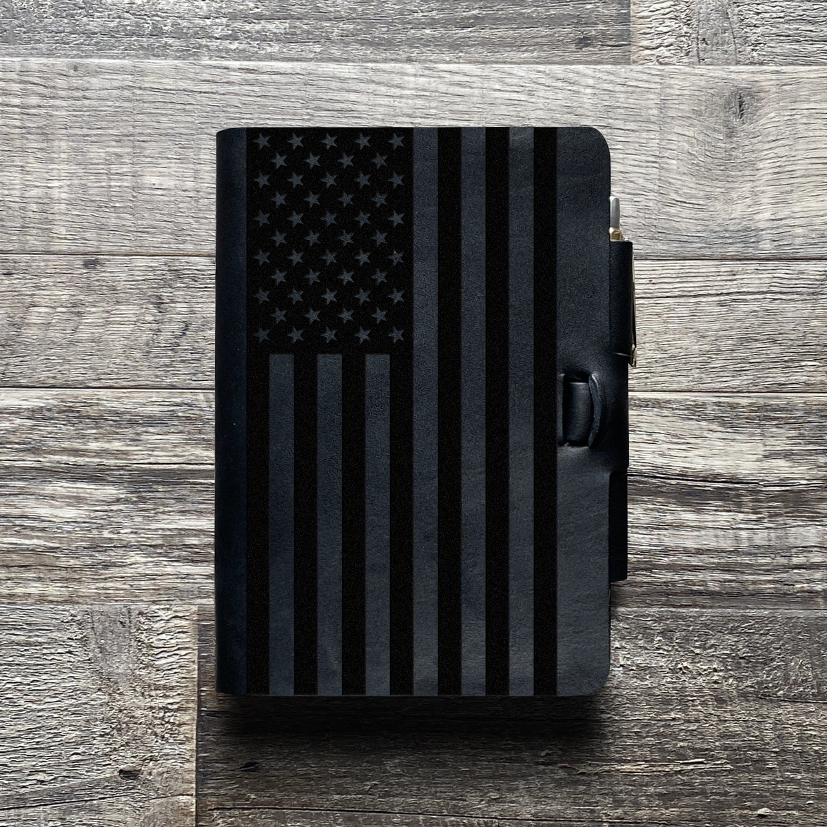 American Flag - Large - Engraving Design - Refillable Leather Journals