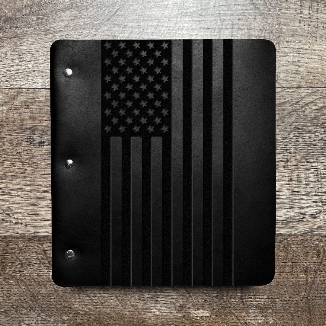 American Flag - Large - Pre-Engraved - Refillable Leather Binders
