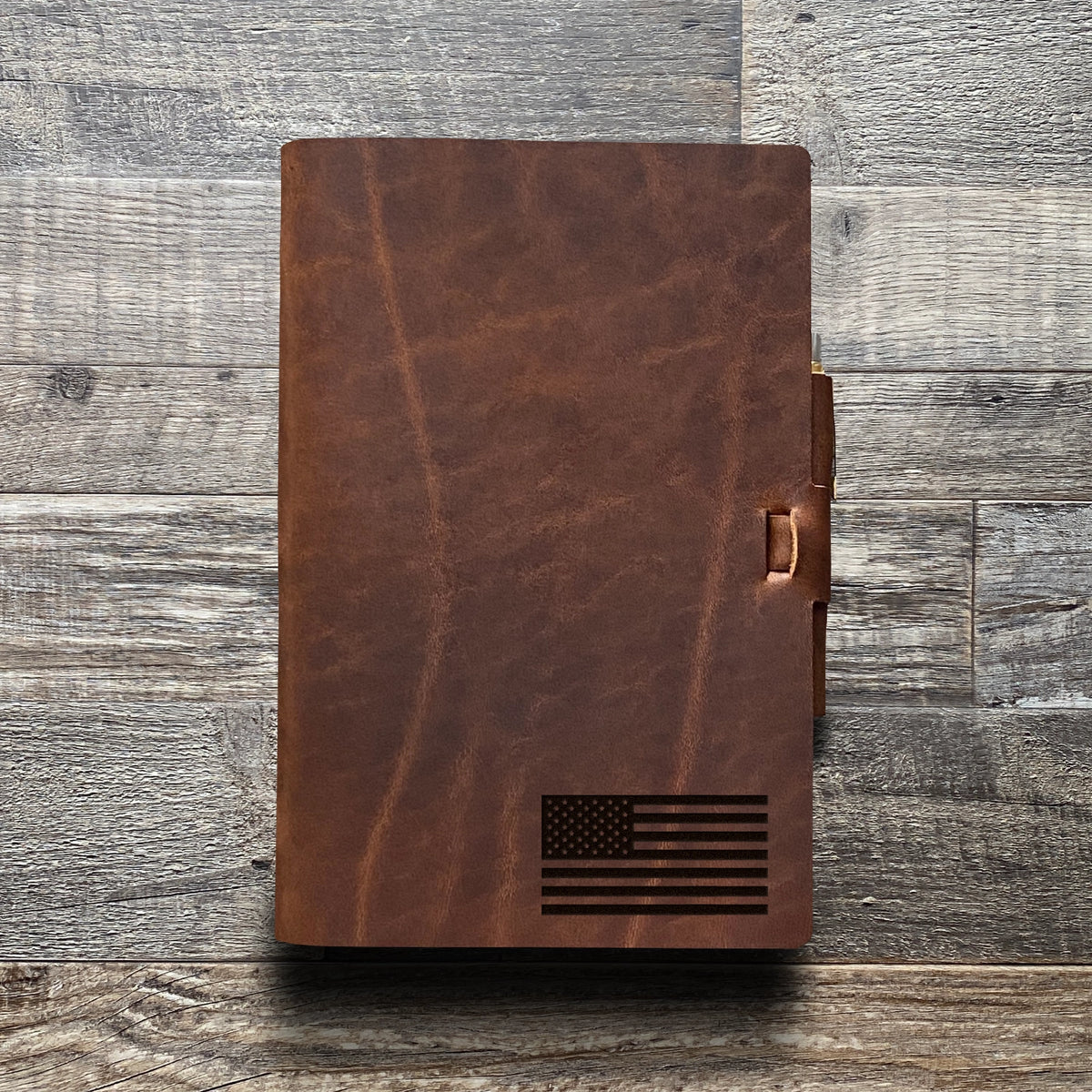 American Flag - Small - Engraving Design - Refillable Leather Journals