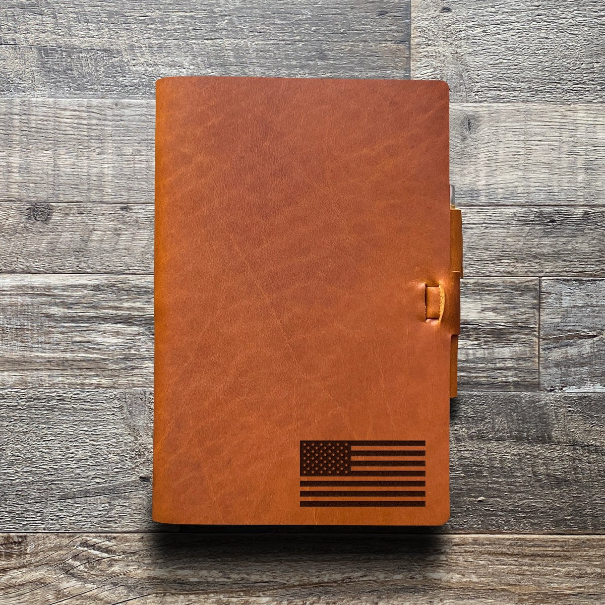 American Flag - Small - Engraving Design - Refillable Leather Journals