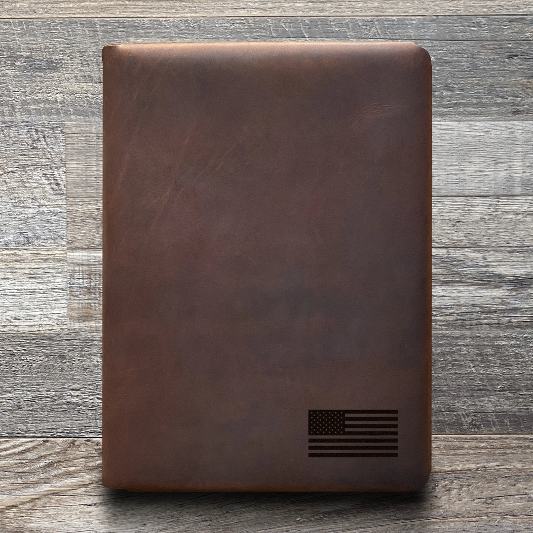 American Flag - Small - Pre-Engraved - Refillable Leather Folios