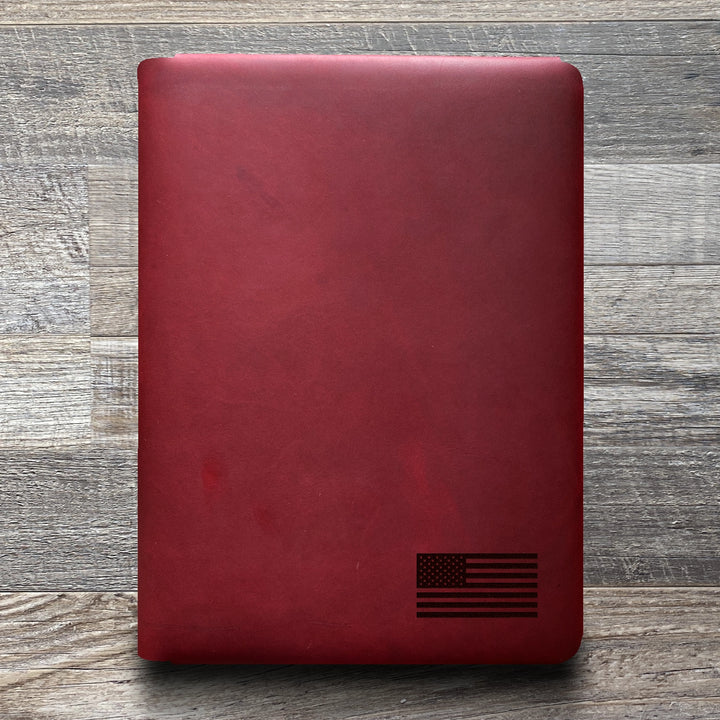 American Flag - Small - Pre-Engraved - Refillable Leather Folios