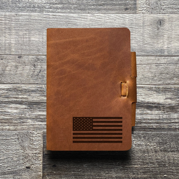 American Flag - Small - Pre-Engraved - Refillable Leather Journals