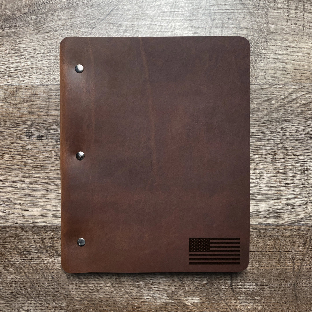American Flag - Small - Pre-Engraved - Refillable Leather Binders
