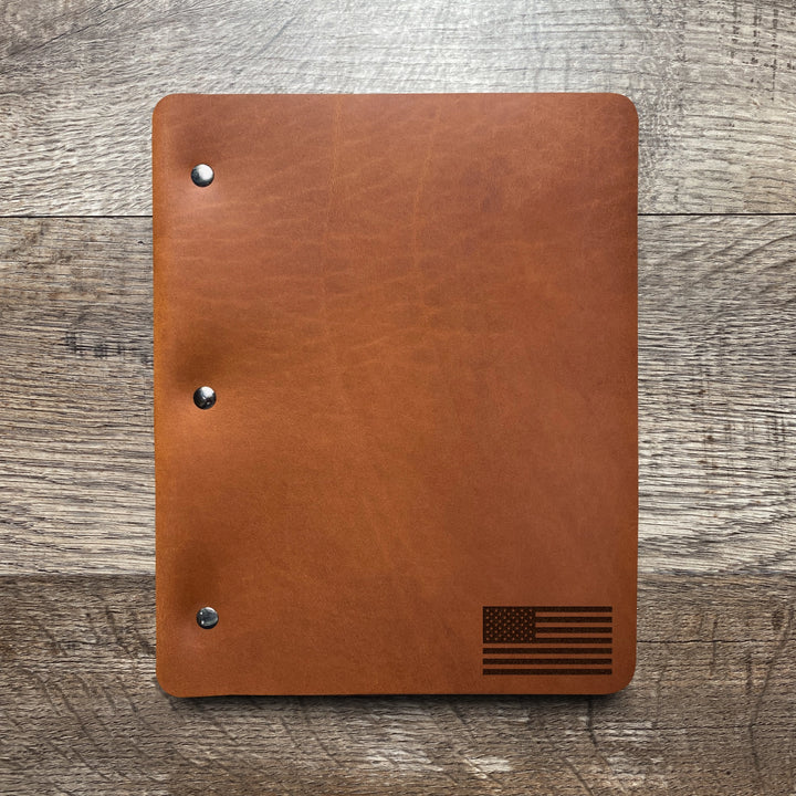 American Flag - Small - Pre-Engraved - Refillable Leather Binders