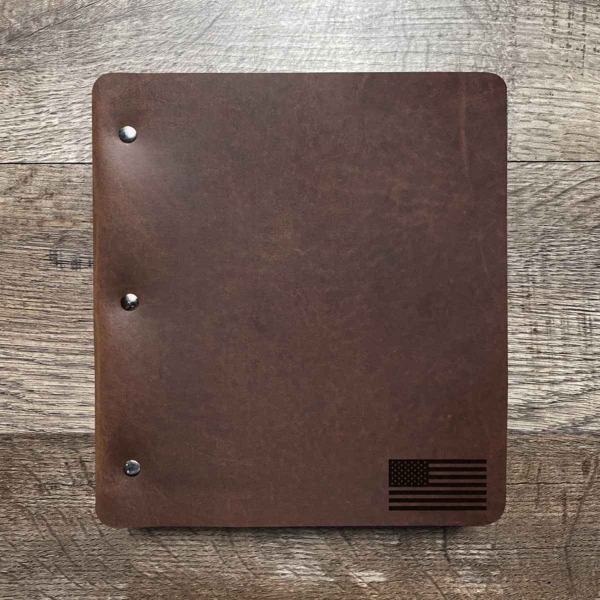 American Flag - Small - Engraving Design - Refillable Leather Binders