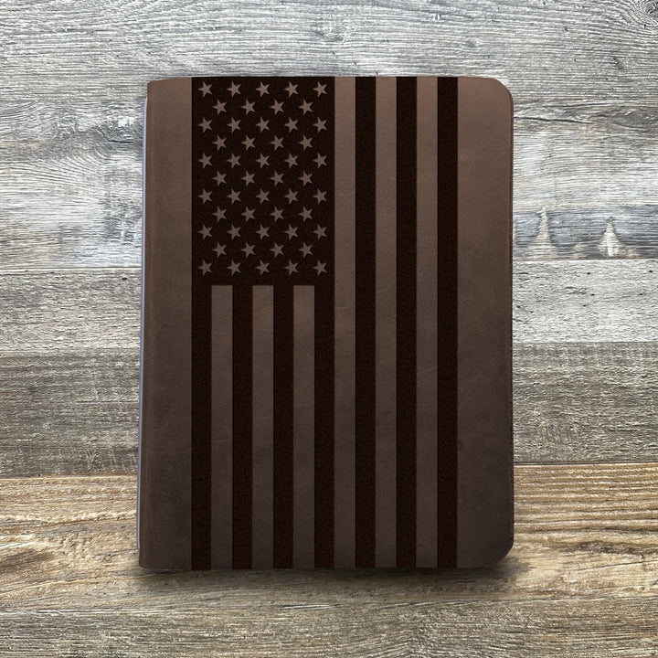 American Flag - Large - Pre-Engraved - Refillable Leather Covers