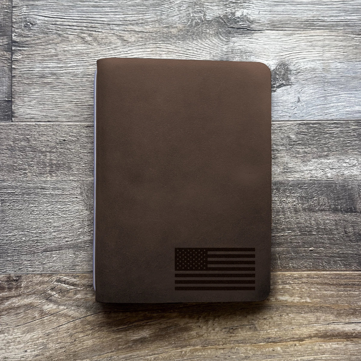 American Flag - Small - Engraving Design - Refillable Leather Covers