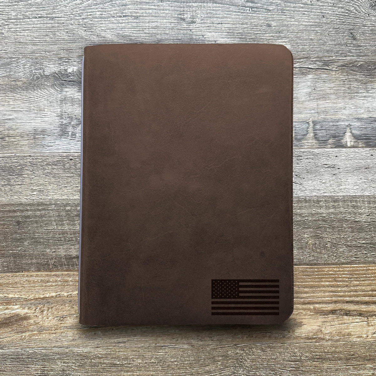 American Flag - Small - Engraving Design - Refillable Leather Covers