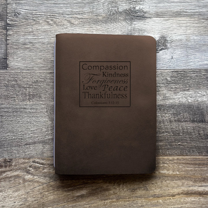 Colossians 3:12-15 - Pre-Engraved - Refillable Leather Covers