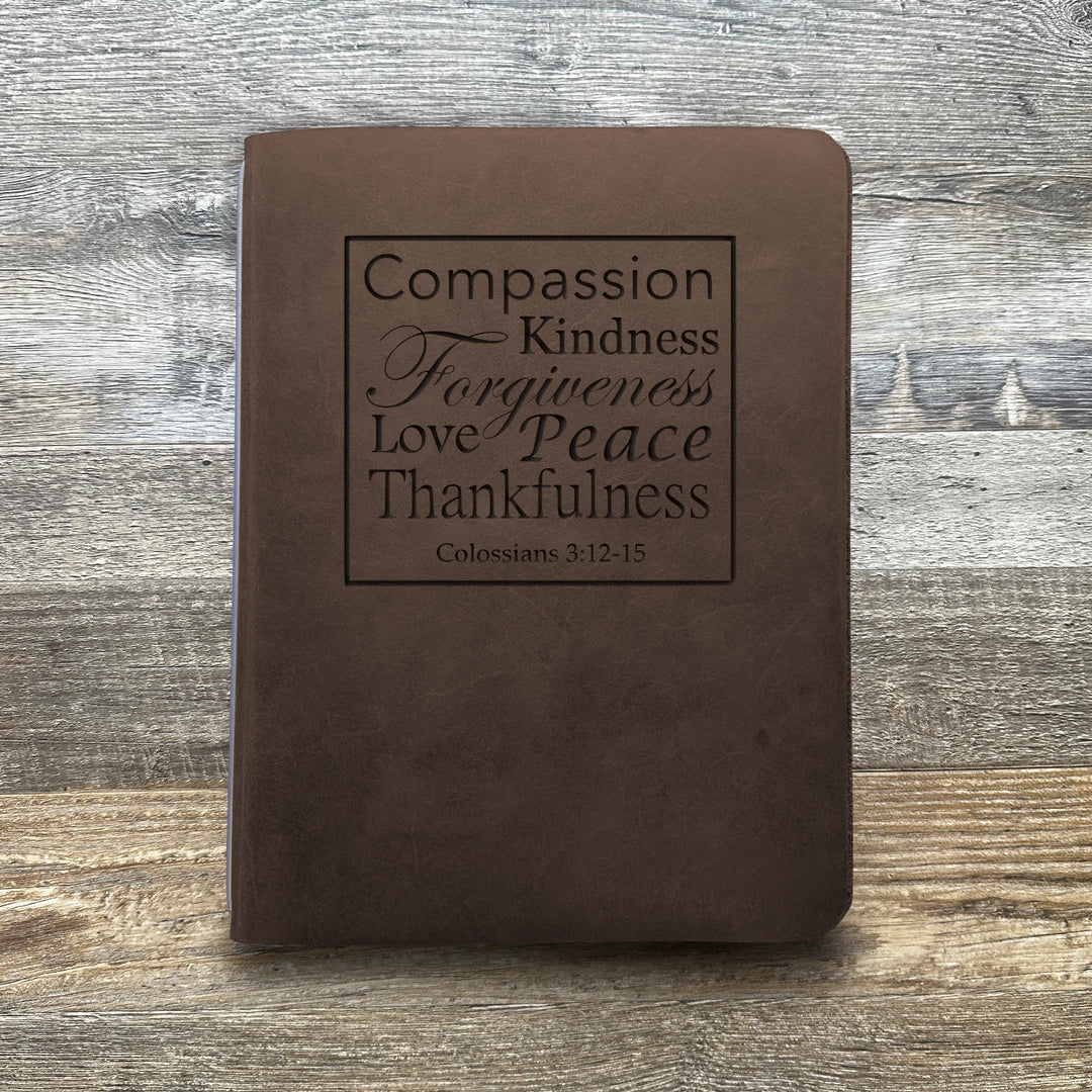Colossians 3:12-15 - Pre-Engraved - Refillable Leather Covers