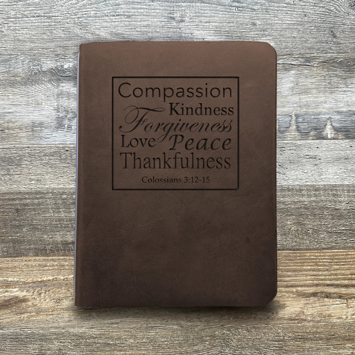 Colossians 3:12-15 - Pre-Engraved - Refillable Leather Covers