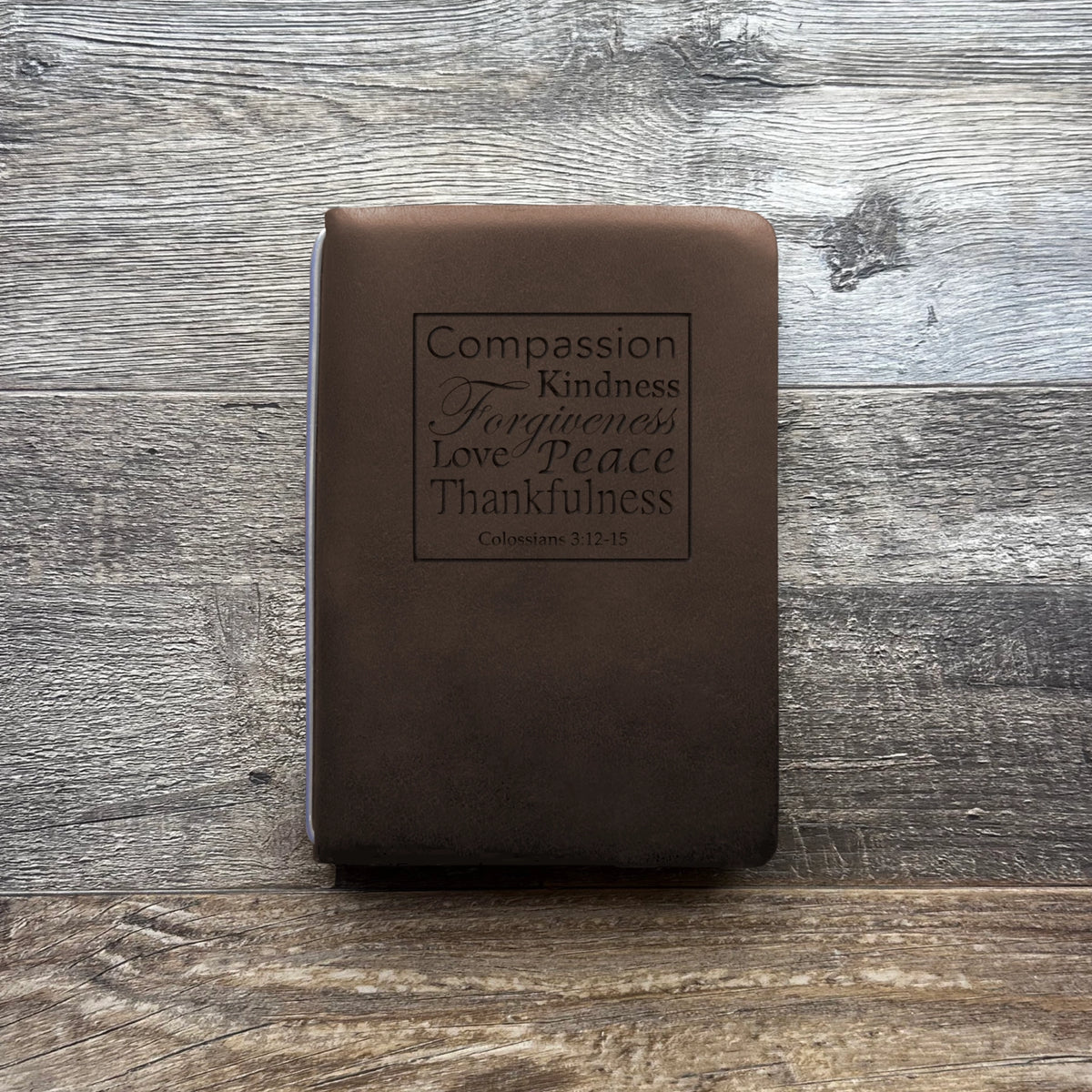 Colossians 3:12-15 - Engraving Design - Refillable Leather Covers