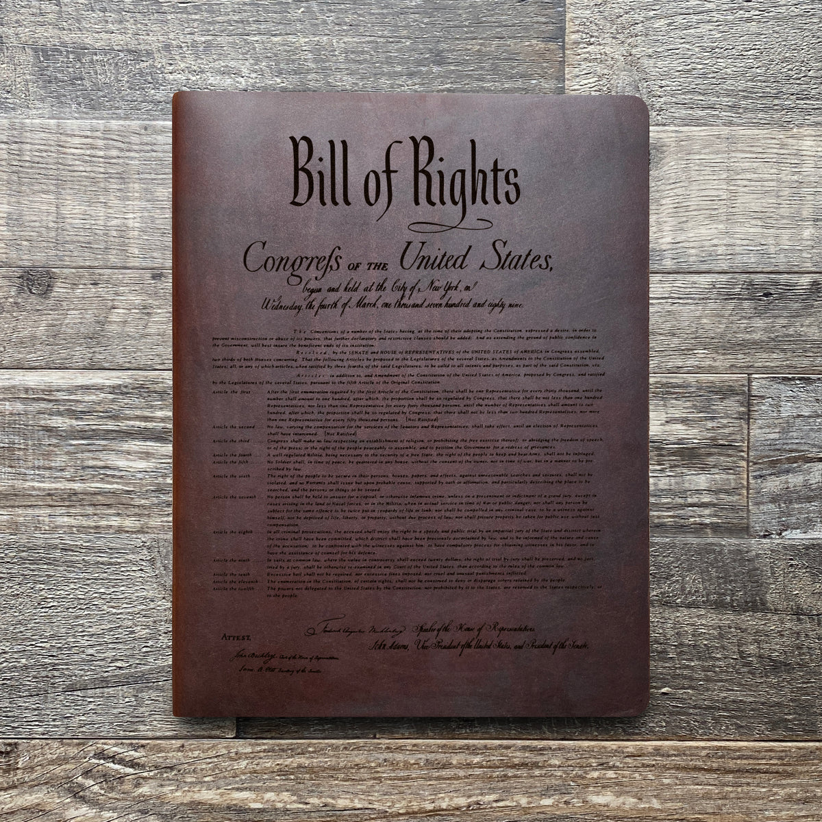 Constitution - Engraving Design - Leather Folder