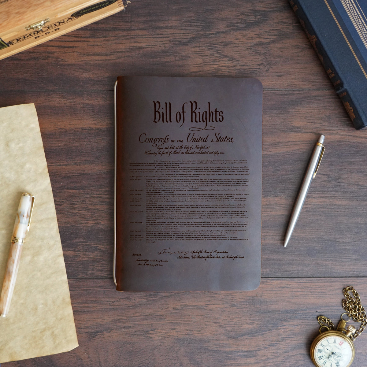 Constitution - Engraving Design - Refillable Leather Covers