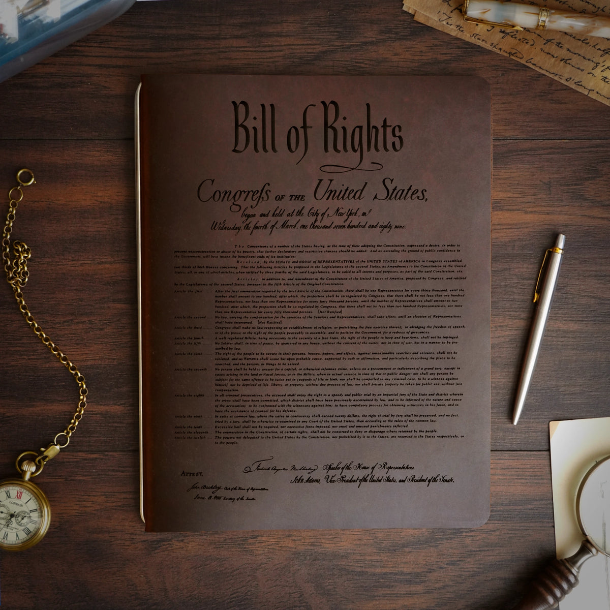 Constitution - Engraving Design - Refillable Leather Covers